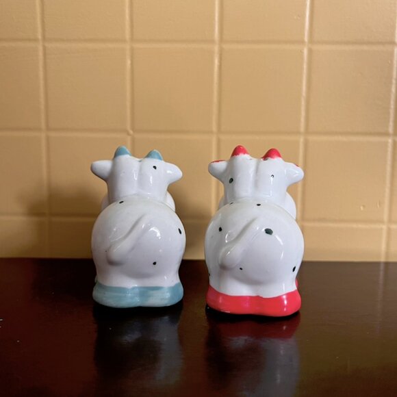 Adorable Vintage Colourful Cows Salt & Pepper Shakers - Picture 4 of 7